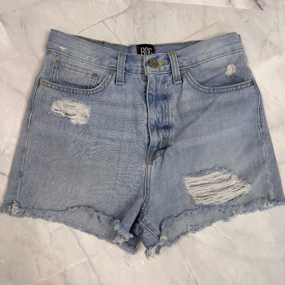 BDG Girlfriend High Rise Distressed Denim Shorts